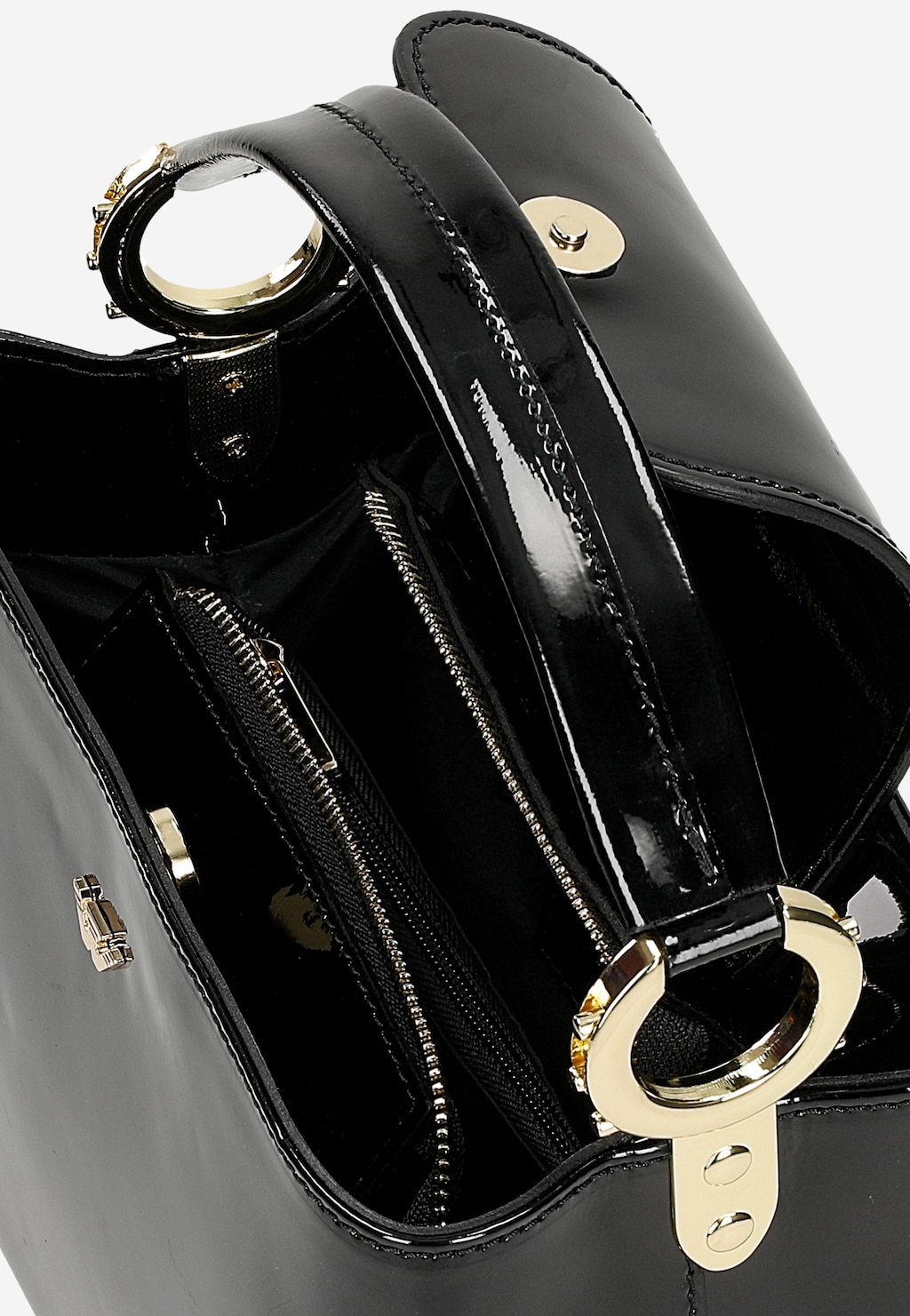 Elegantná čierna lakovaná kabelka 80409-31 Widok 6