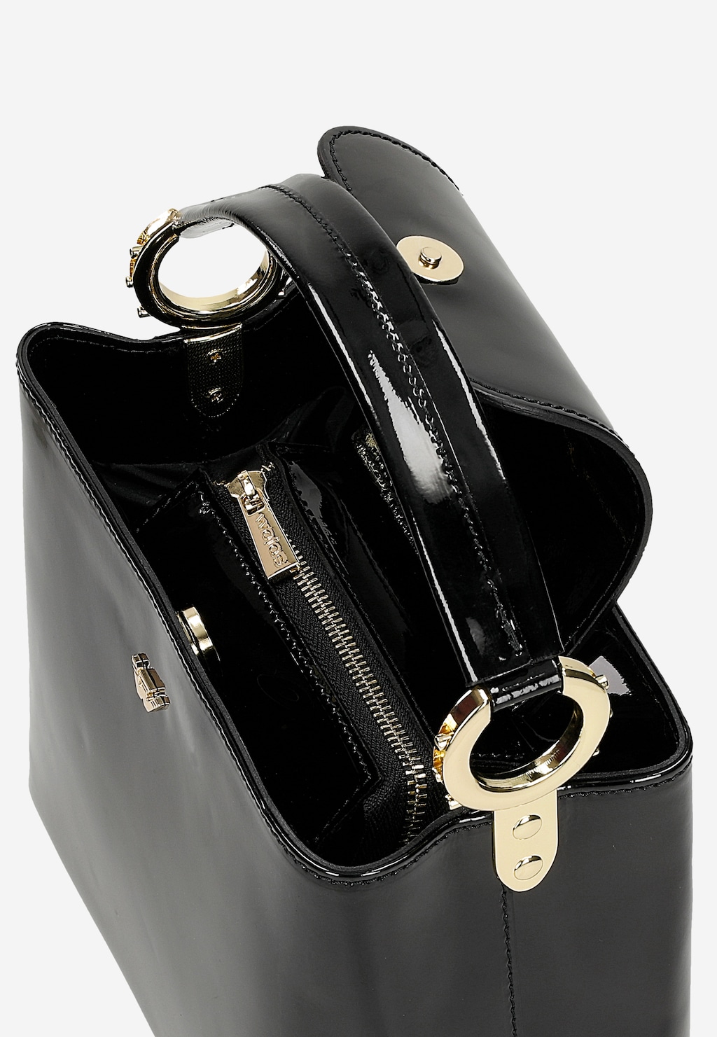 Elegantná čierna lakovaná kabelka 80409-31 Widok 7