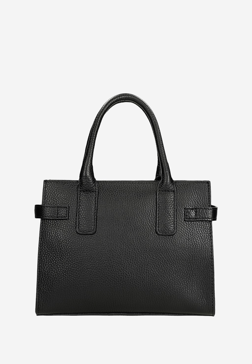 Elegancka czarna torebka damska Wojas typu kuferek model 80405-51, wykonana ze skóry z wyraźnym fakturowanym wykończeniem i podwójnymi uchwytami.