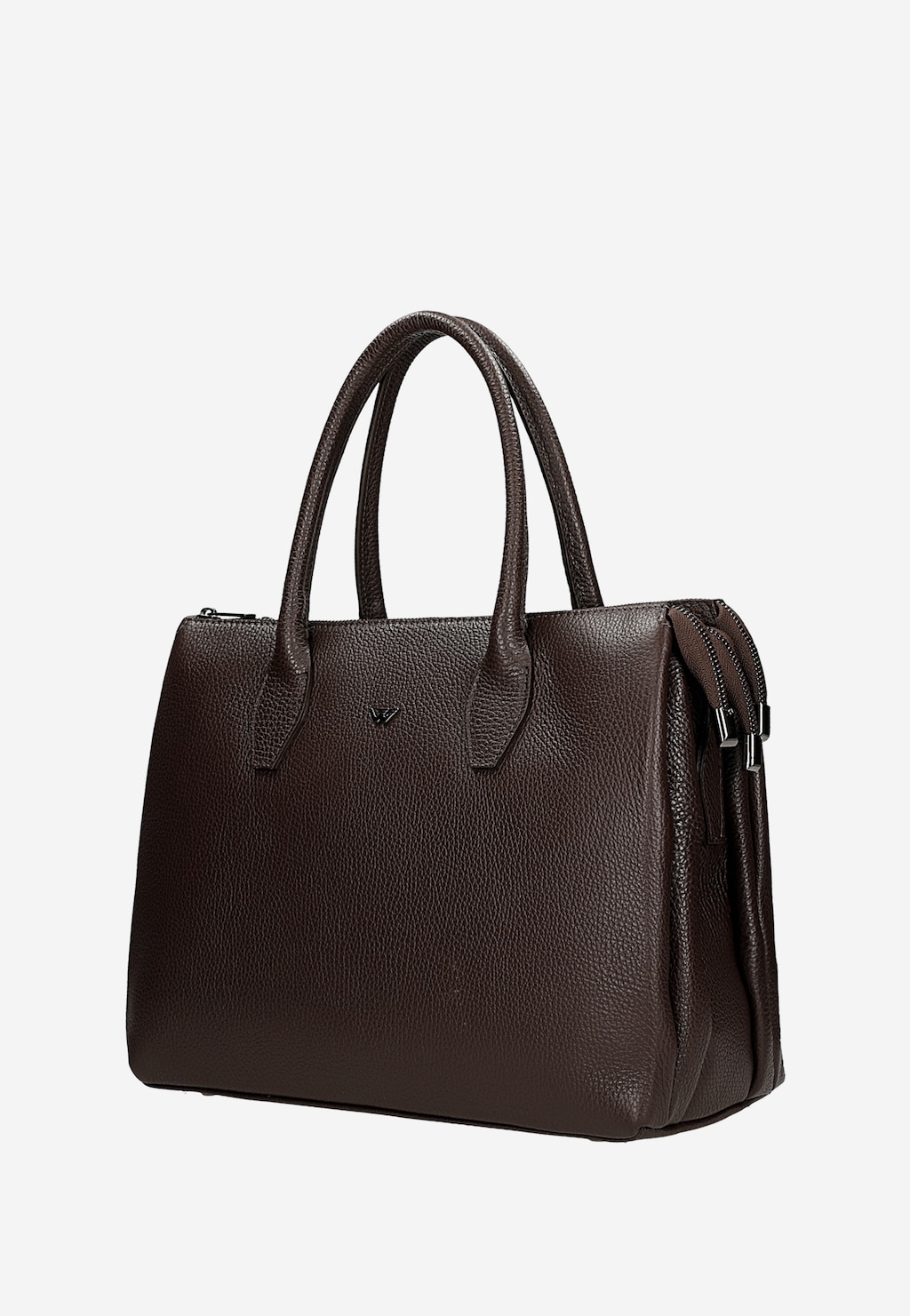 Hnědá dámská kožená kabelka typu kufřík 80222-52 Widok 3