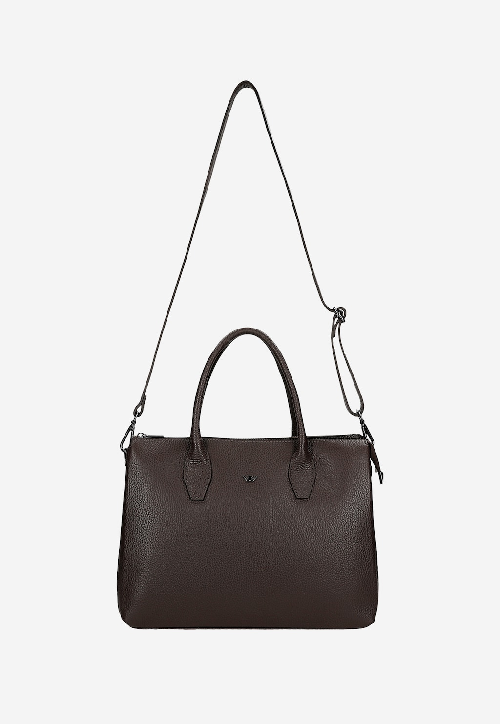 Hnědá dámská kožená kabelka typu kufřík 80222-52 Widok 5