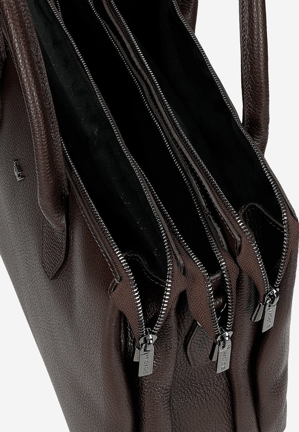 Hnědá dámská kožená kabelka typu kufřík 80222-52 Widok 6