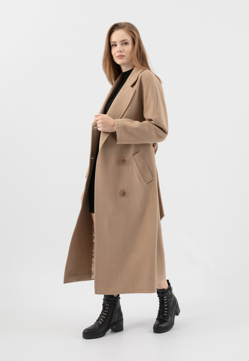 Černé zateplené dámské biker boty na podpatku 64065-51 Widok 9