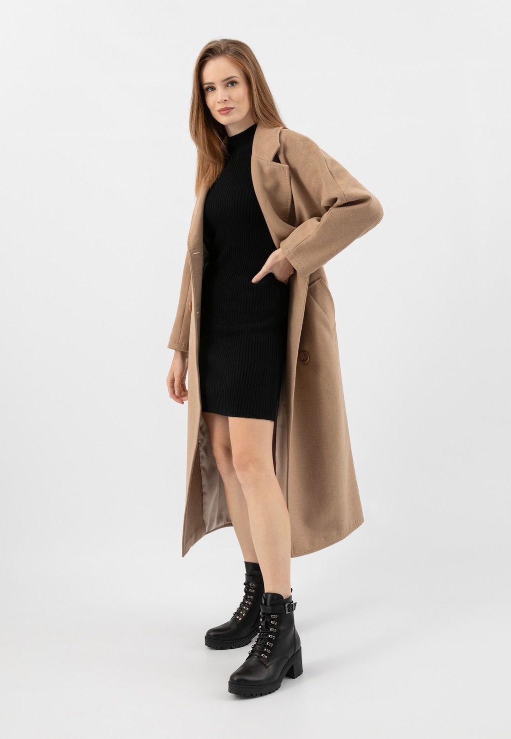 Černé zateplené dámské biker boty na podpatku 64065-51 Widok 1