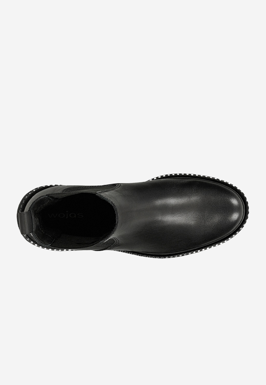 Černé kožené kotníkové boty s ozdobným zipem 55268-51 Widok 5