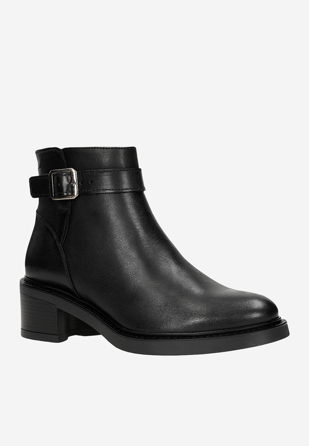 Čierne zateplené dámske členkové topánky na podpätku 55264-51 Widok 3