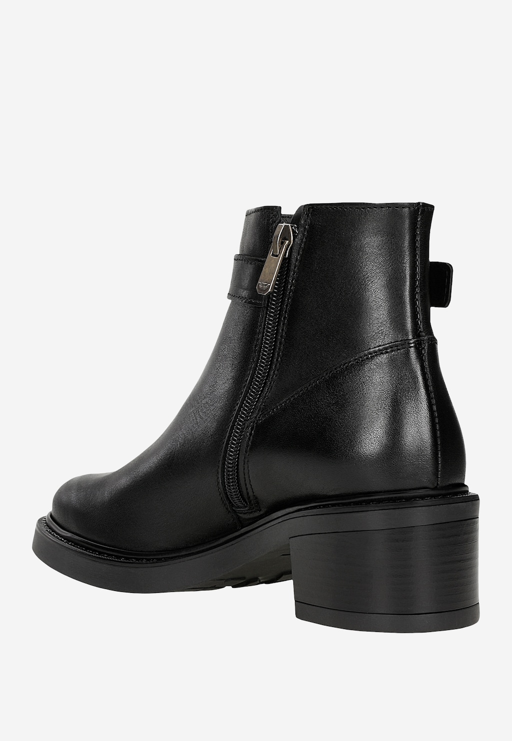 Čierne zateplené dámske členkové topánky na podpätku 55264-51 Widok 4