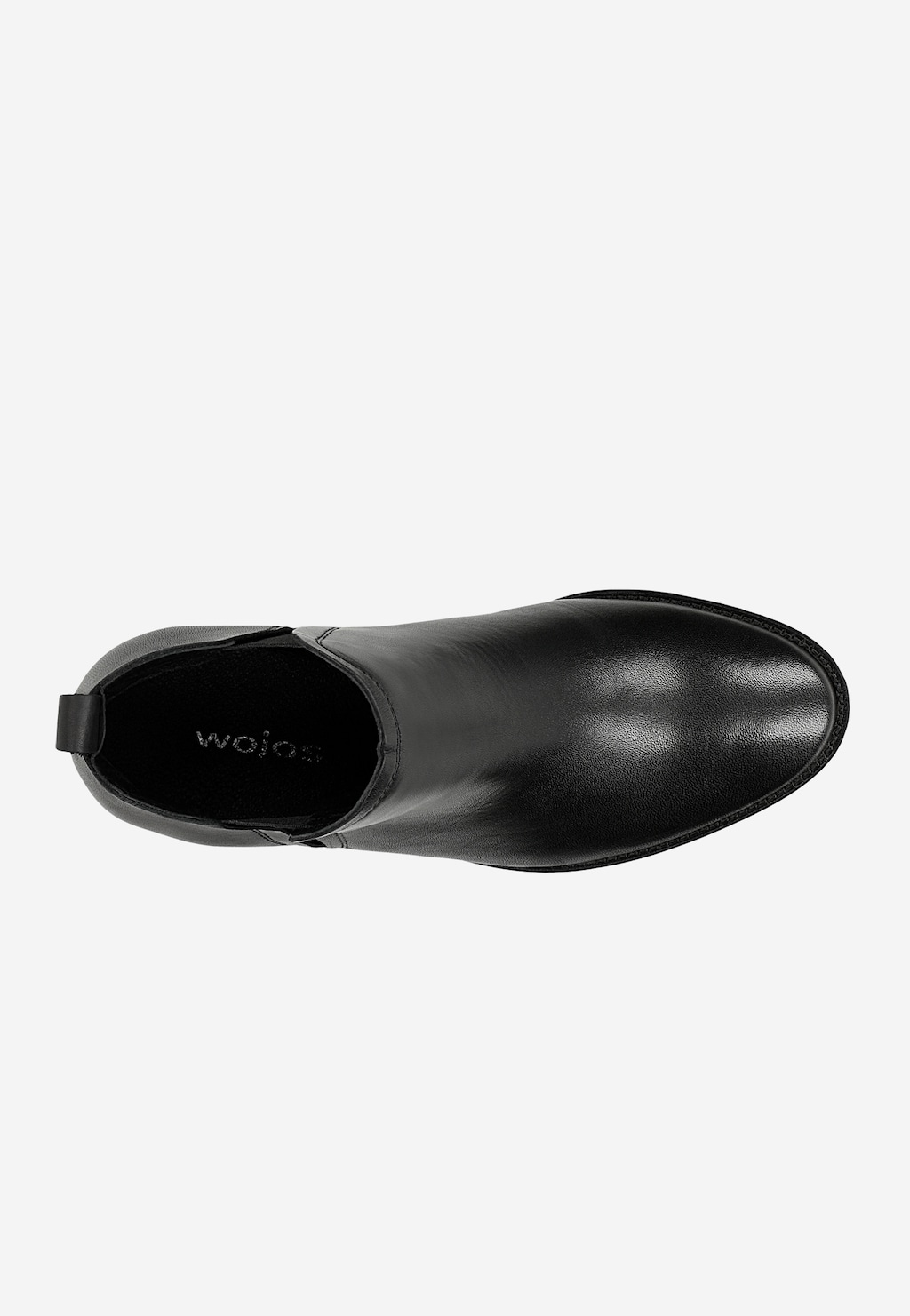 Černé kožené kotníkové boty na klínku 55261-51 Widok 5