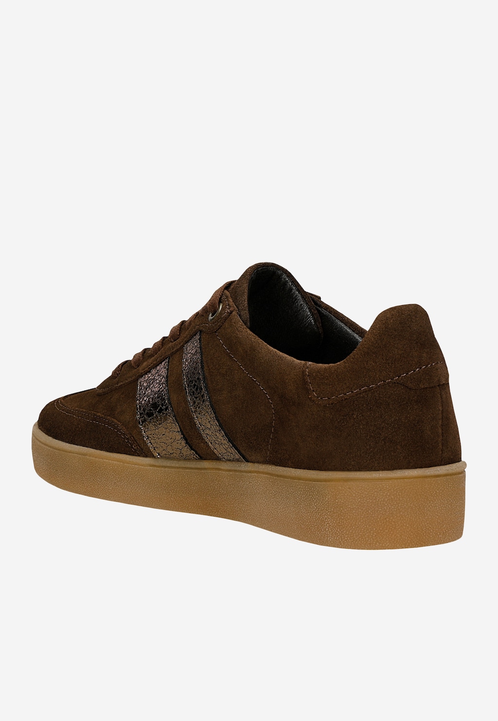 Hnědo-zlaté dámské tenisky na ploché podrážce 46307-72 Widok 4