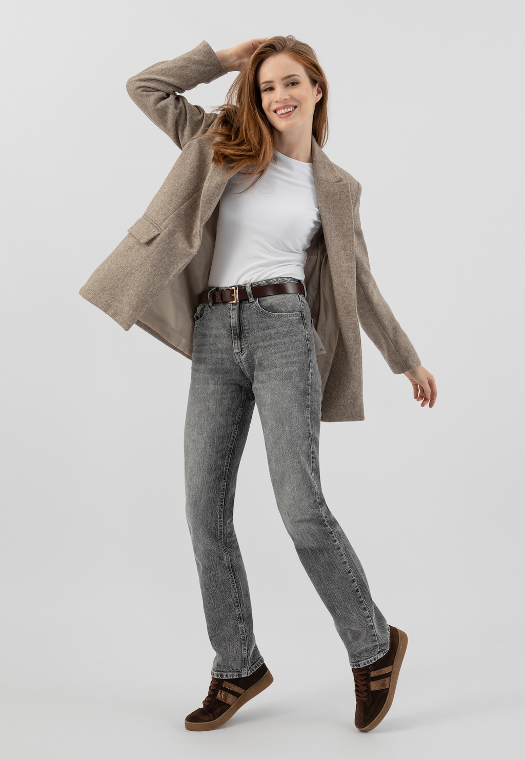 Hnědo-zlaté dámské tenisky na ploché podrážce 46307-72 Widok 1