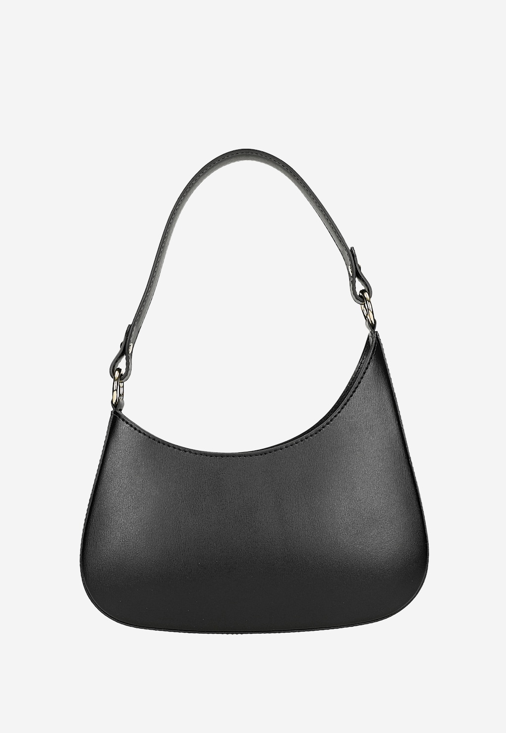 Černá asymetrická kožená bagetová kabelka 80411-51 Widok 4