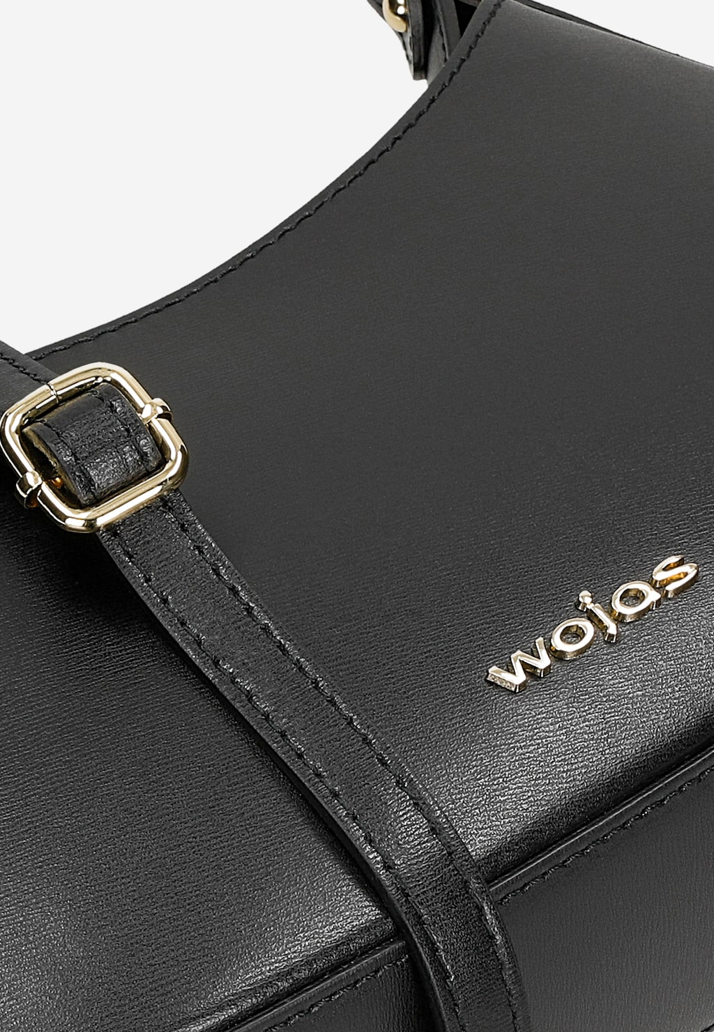 Černá asymetrická kožená bagetová kabelka 80411-51 Widok 8