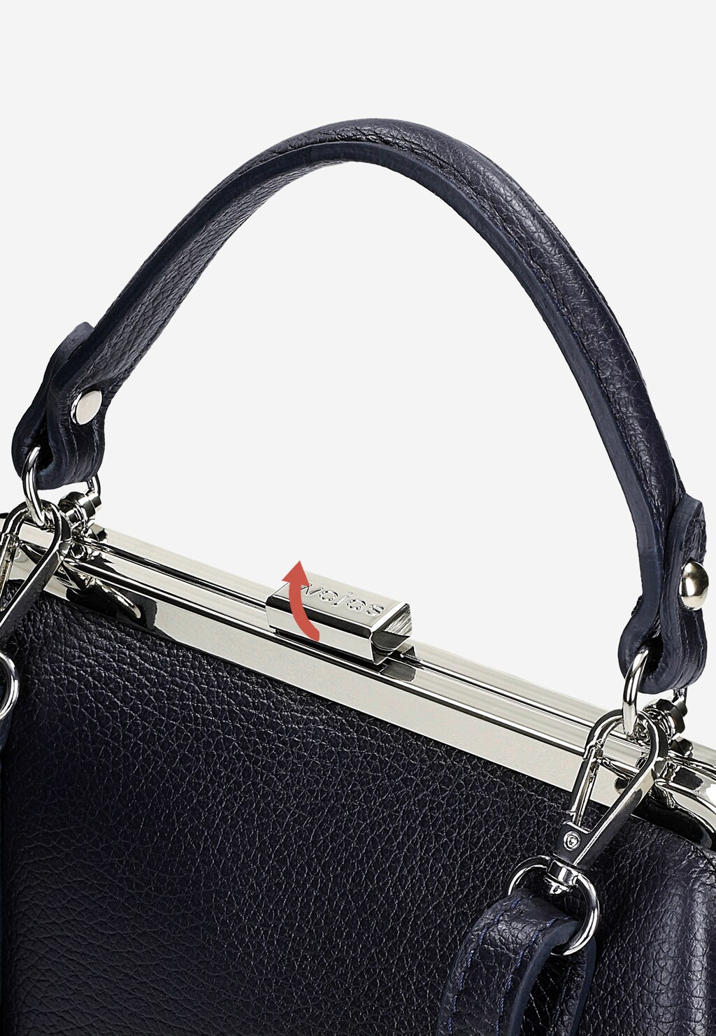 Kožená námořnická modrá kabelka typu frame bag 80257-56 Widok 6