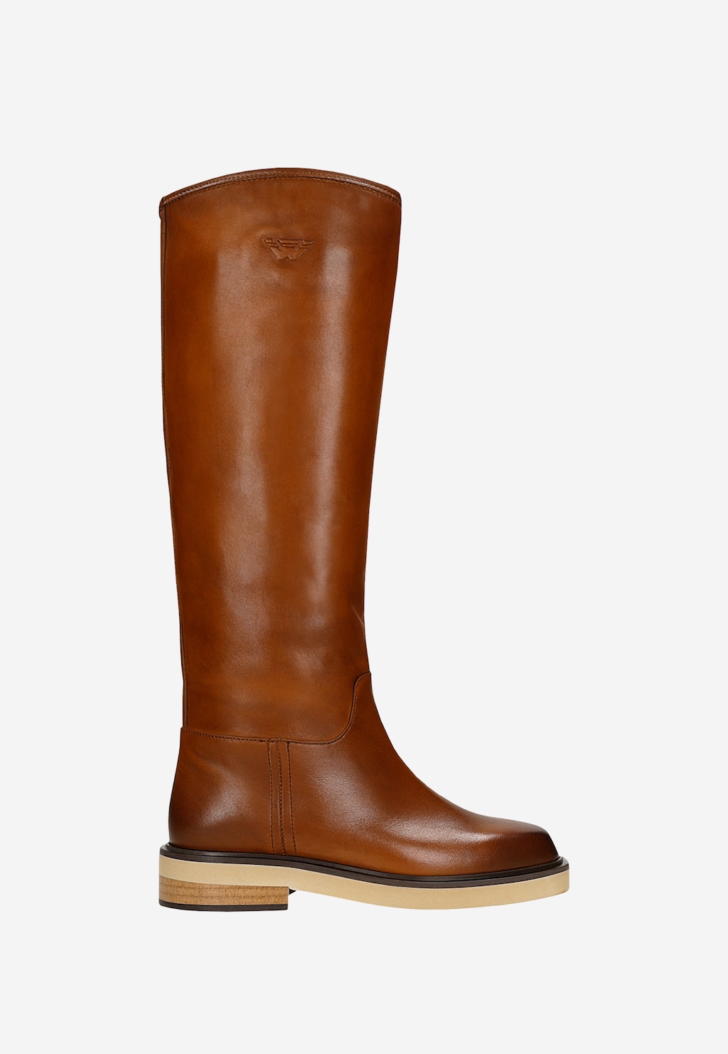 Dámske svetlohnedé kožené čižmy typu jazdecké 71064-53 Widok 2