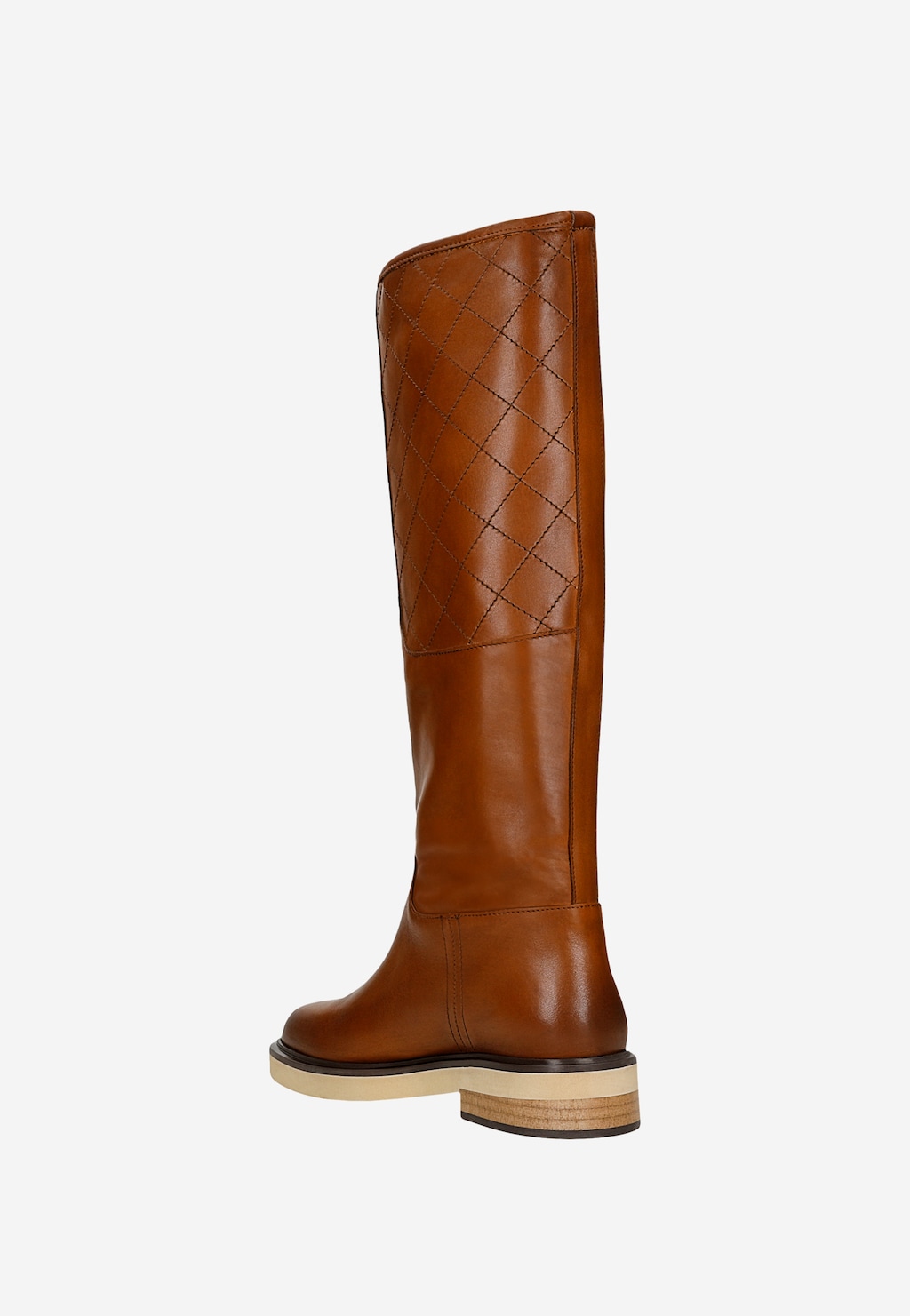 Dámske svetlohnedé kožené čižmy typu jazdecké 71064-53 Widok 4