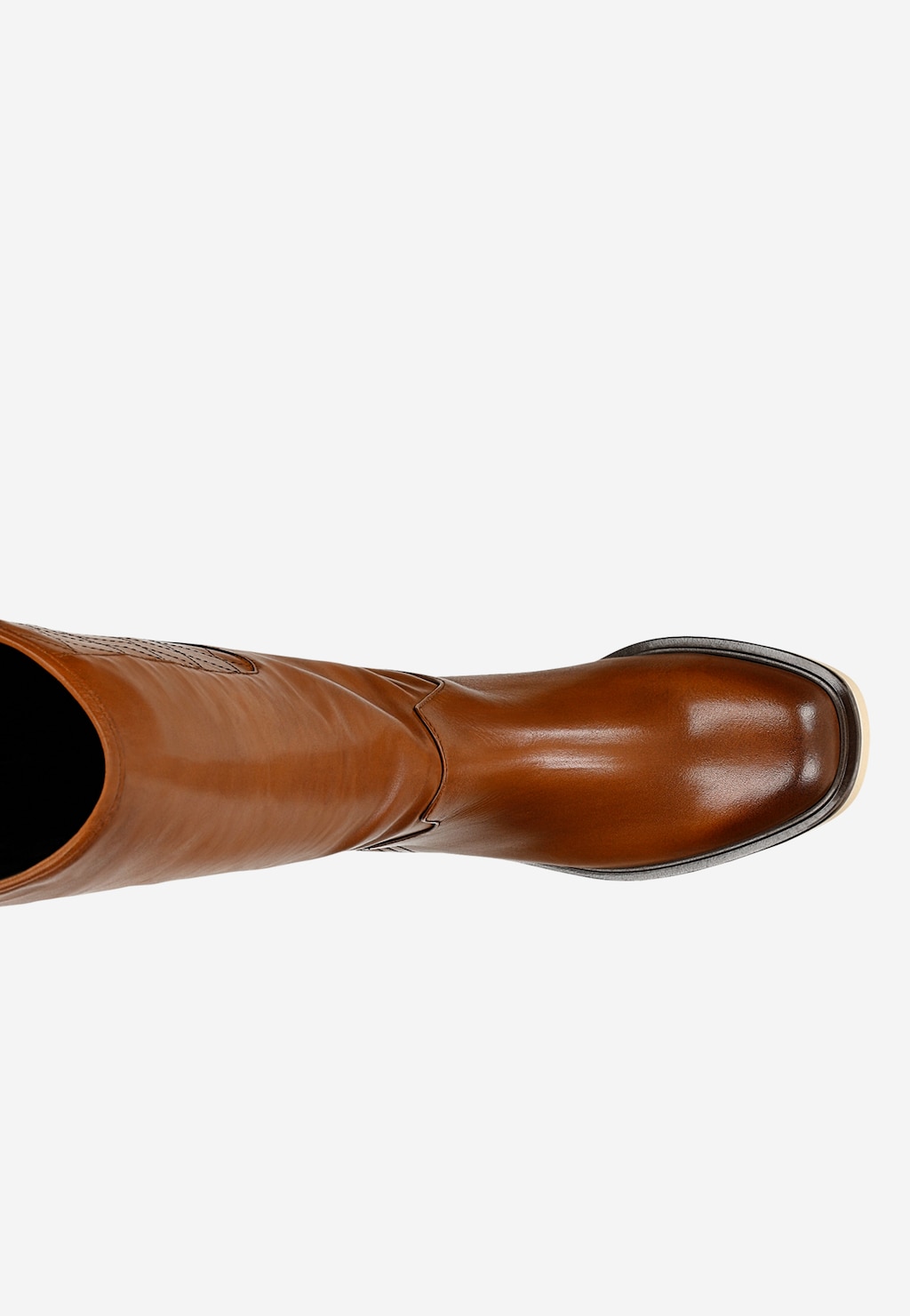 Dámske svetlohnedé kožené čižmy typu jazdecké 71064-53 Widok 5