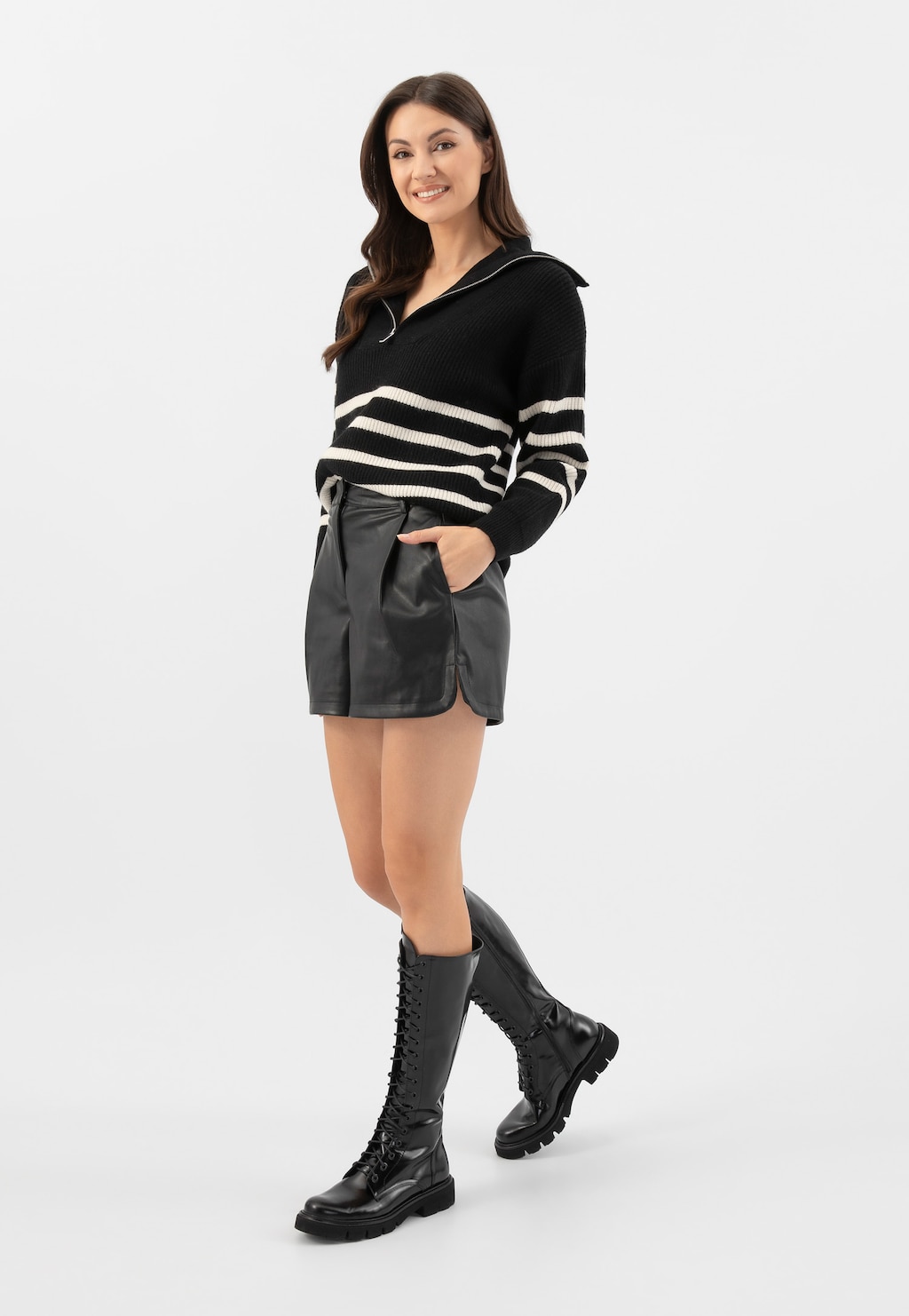 Čierne biker čižmy z lakovanej kože Florentic 71057-31 Widok 8