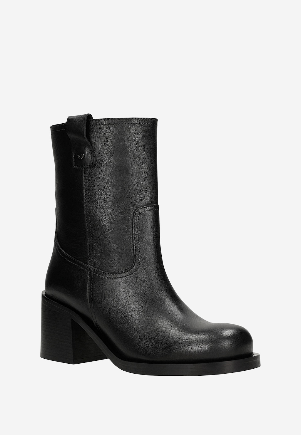 Černé dámské boty na podpatku s jednoduchým obouváním 55290-51 Widok 3