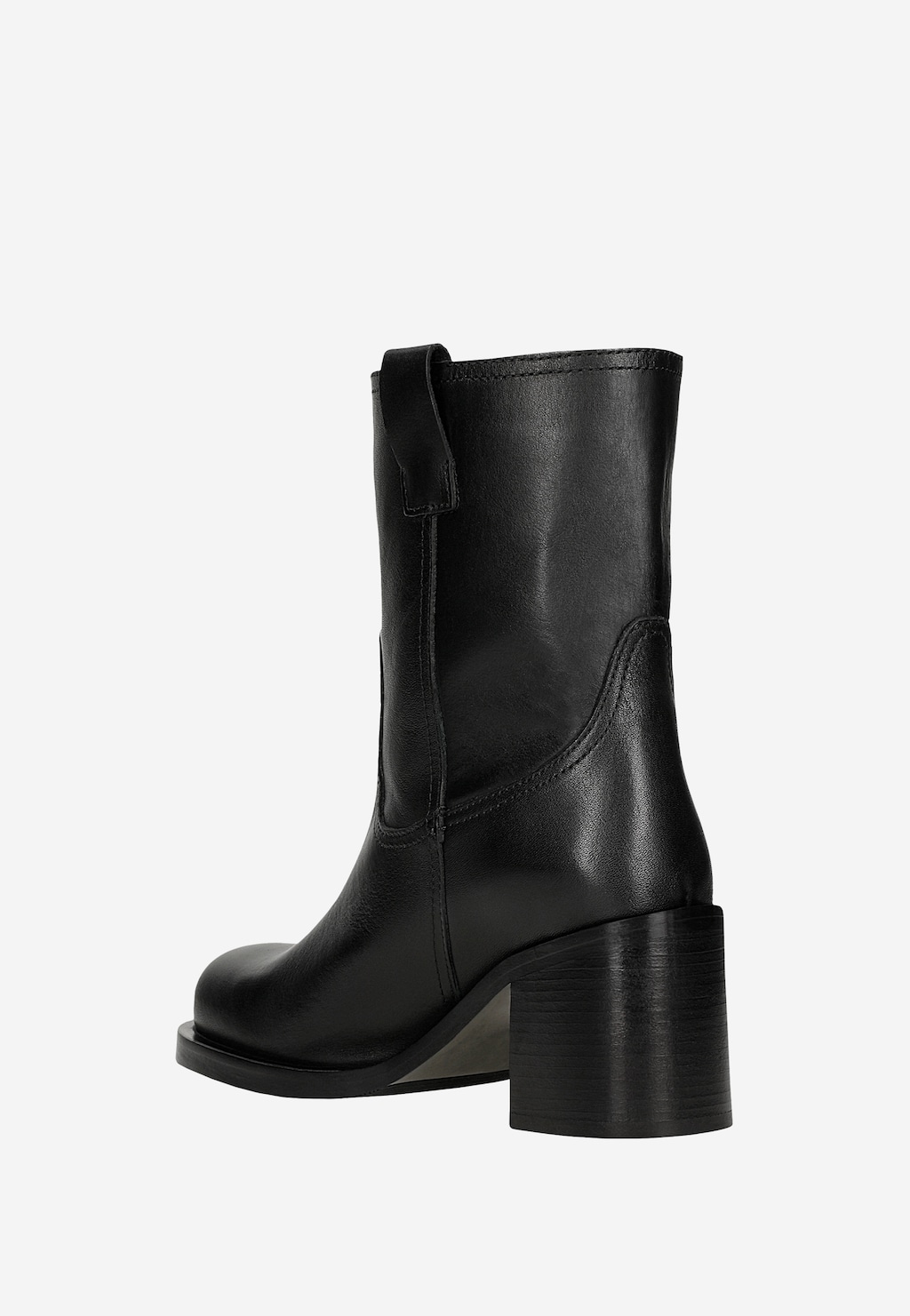 Černé dámské boty na podpatku s jednoduchým obouváním 55290-51 Widok 4