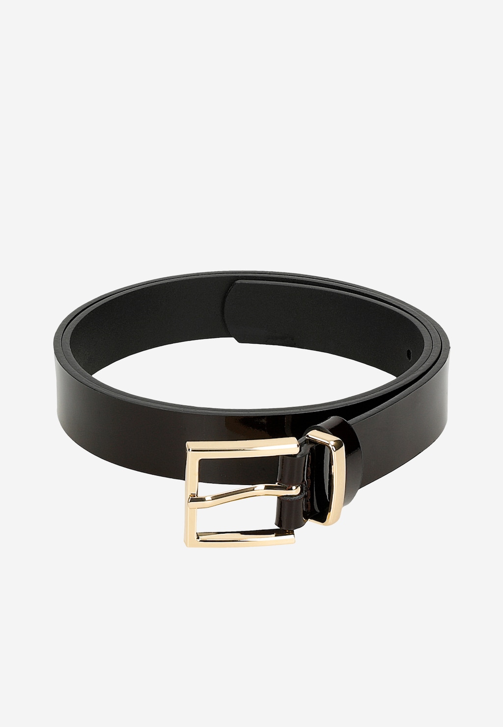 Bordowy lakierowany pasek damski Wojas model 9961-35 ze złotą klamrą. Elegancki dodatek wykończony błyszczącą powierzchnią i minimalistycznym zapięciem.