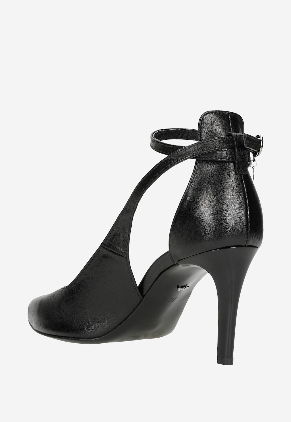 Čierne dámske elegantné lodičky so zapínam okolo členku 35018-51 Widok 4