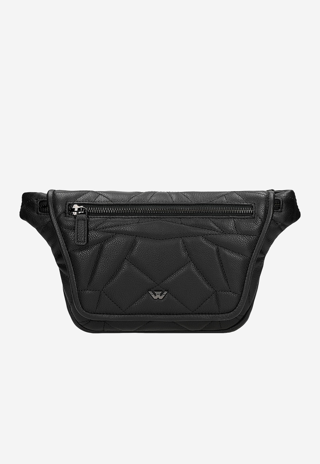 Čierna kožená ľadvinka s prešívaným geometrickým vzorom 80421-51 Widok 1