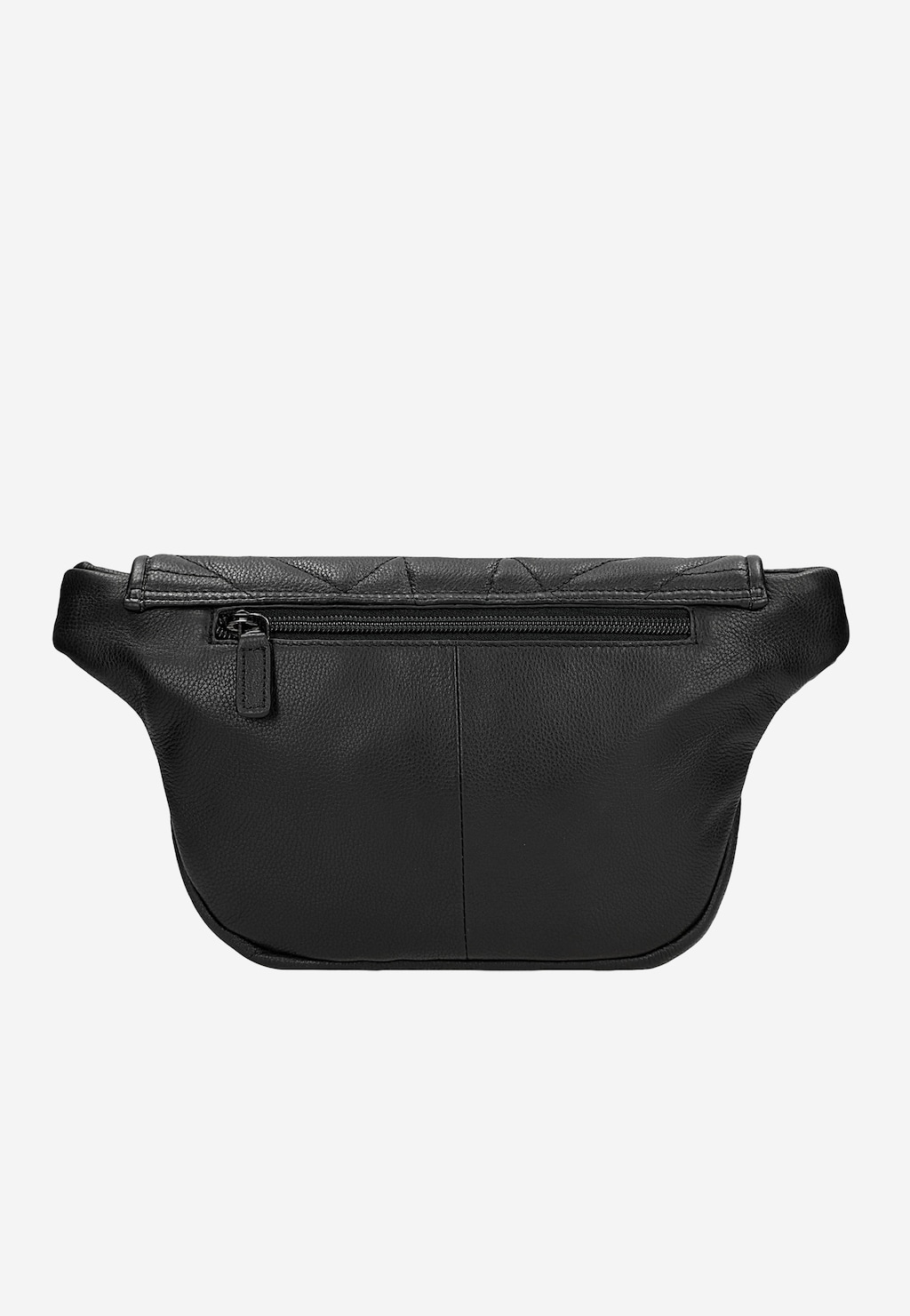 Čierna kožená ľadvinka s prešívaným geometrickým vzorom 80421-51 Widok 3