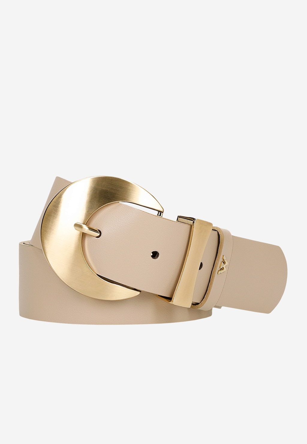 Béžový dámský pásek s velkou zlatou sponou 93089-54 Widok 1