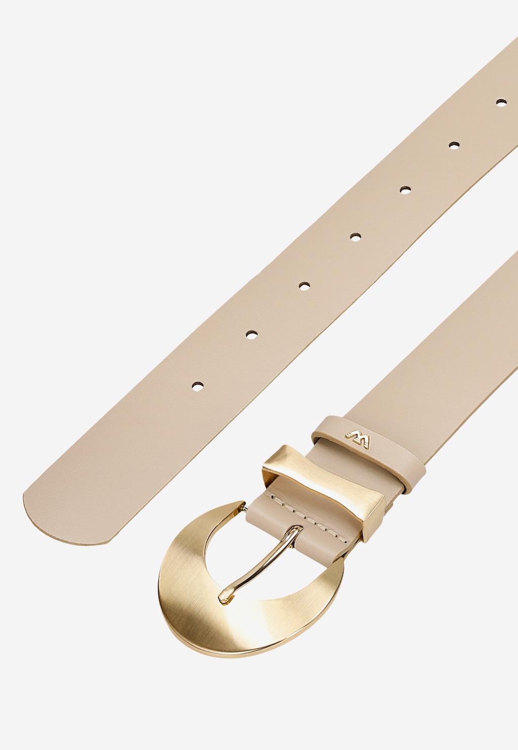 Béžový dámský pásek s velkou zlatou sponou 93089-54 Widok 4