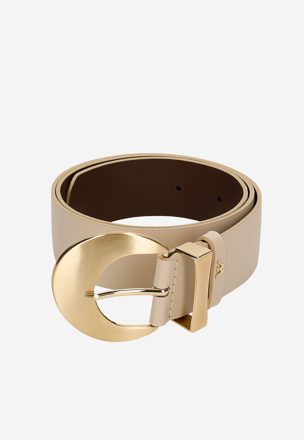 Béžový dámský pásek s velkou zlatou sponou 93089-54 Widok 5