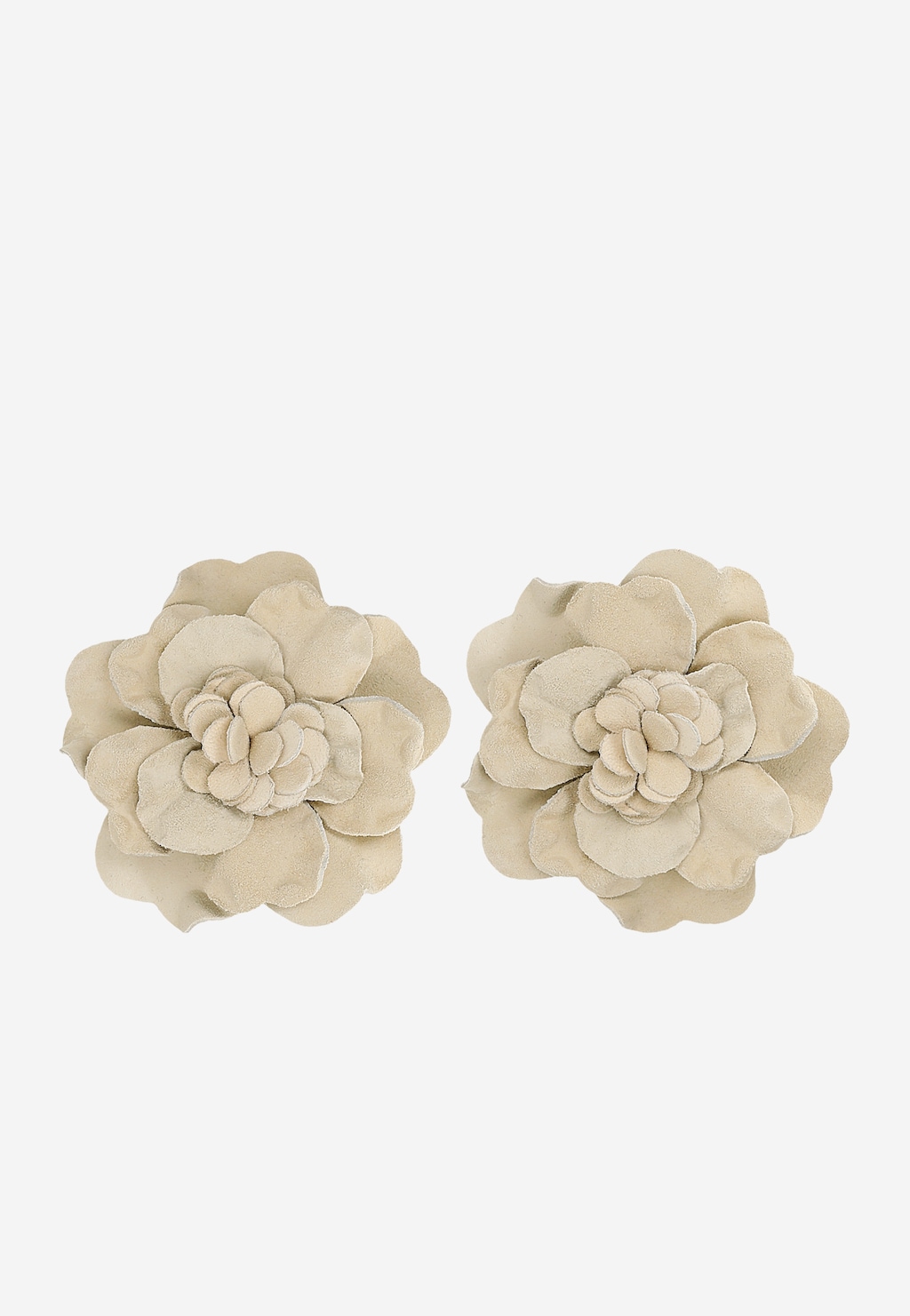 Odnímatelné ozdoby na obuv ve formě béžových sametových květů 98504-54 Widok 2