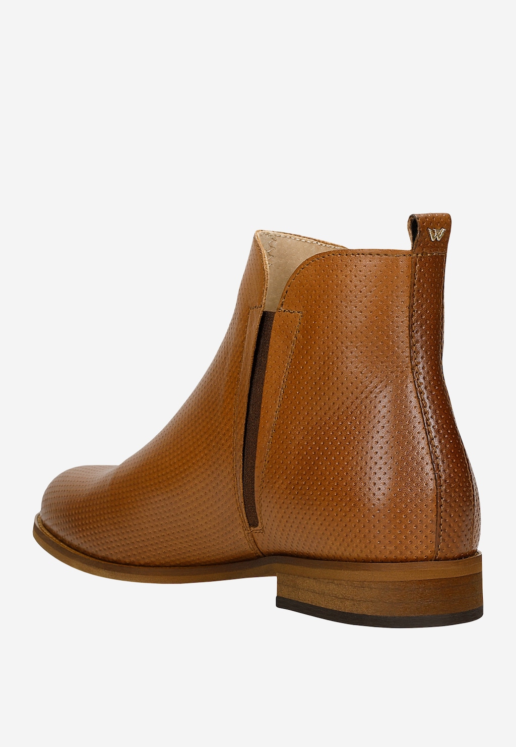 Hnědé kožené dámské kotníčkové boty na zip 55300-52 Widok 3