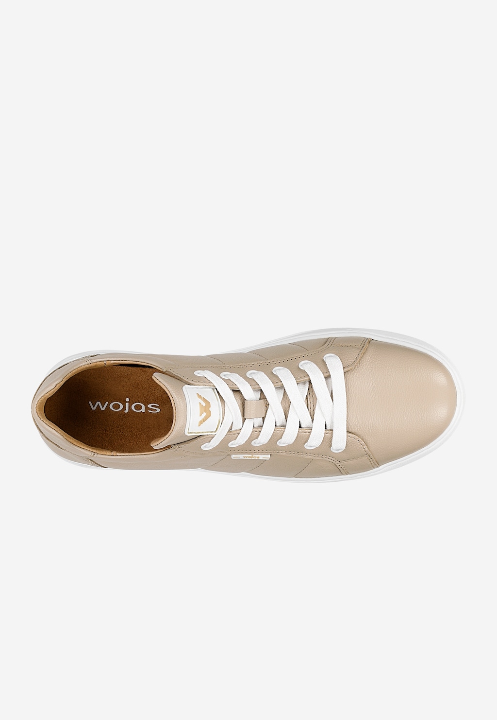 Béžové kožené tenisky pro muže na bílé podrážce 10247-54 Widok 4