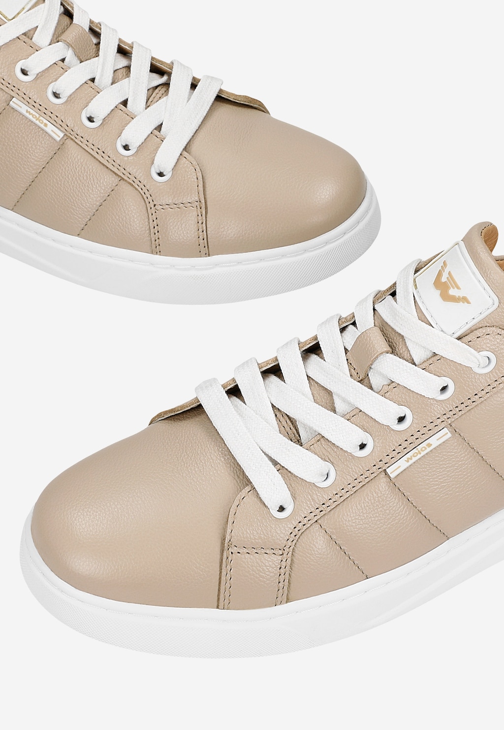 Béžové kožené tenisky pro muže na bílé podrážce 10247-54 Widok 6