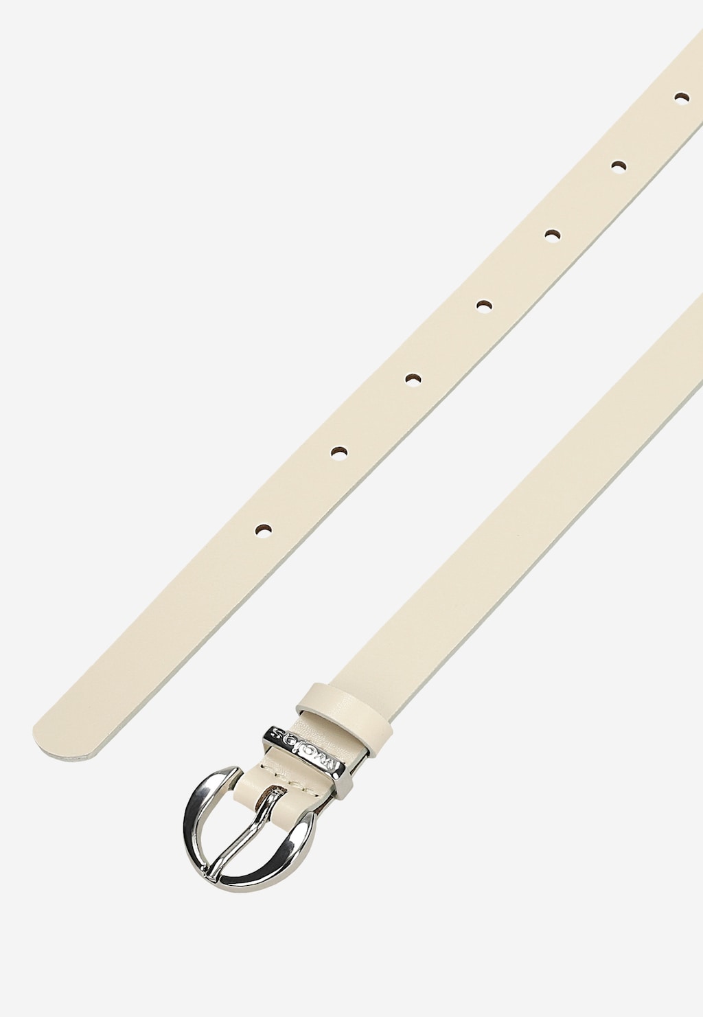 Světle béžový dámský kožený pásek se stříbrnou sponou 93094-54 Widok 4