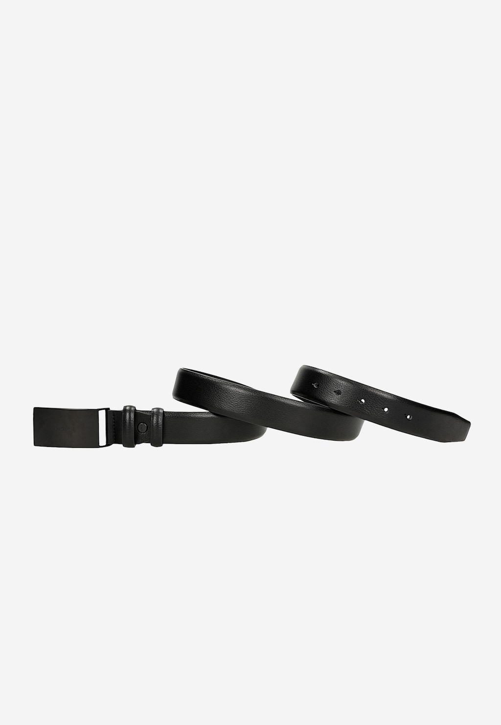 Čierny kožený pánsky opasok s čiernou prackou 93064-51 Widok 3