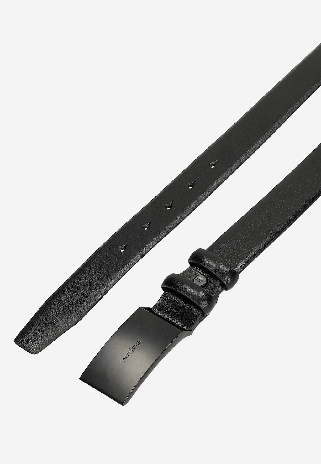 Čierny kožený pánsky opasok s čiernou prackou 93064-51 Widok 5