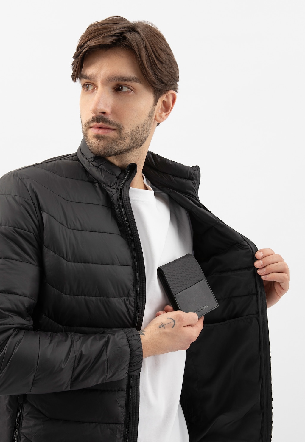 Černá pánská peněženka se zajímavou texturou a RFID ochranou proti krádeži 91100-81 Widok 9