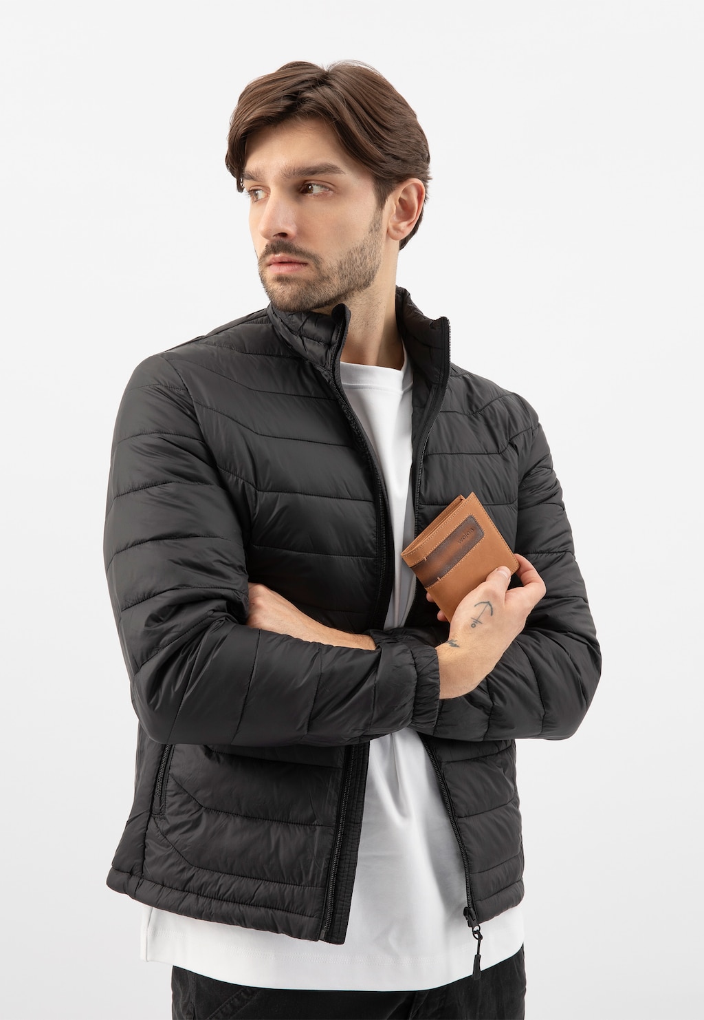 Světle hnědá pánská peněženka s tmavou vložkou 91077-92 Widok 9