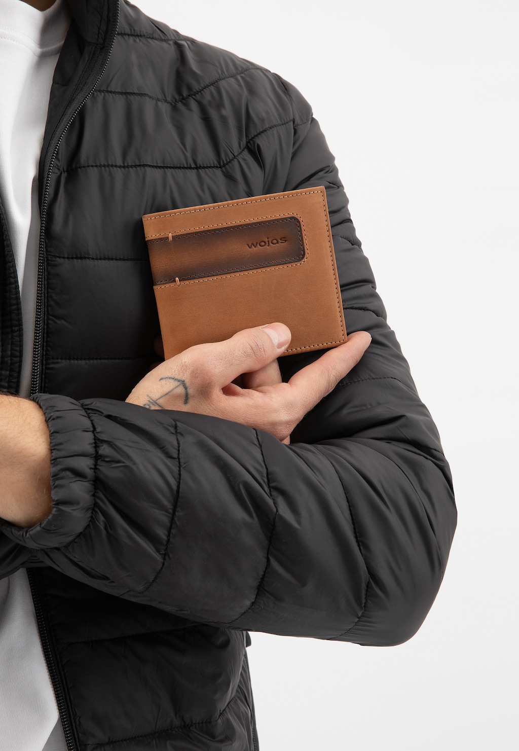 Světle hnědá pánská peněženka s tmavou vložkou 91077-92 Widok 1