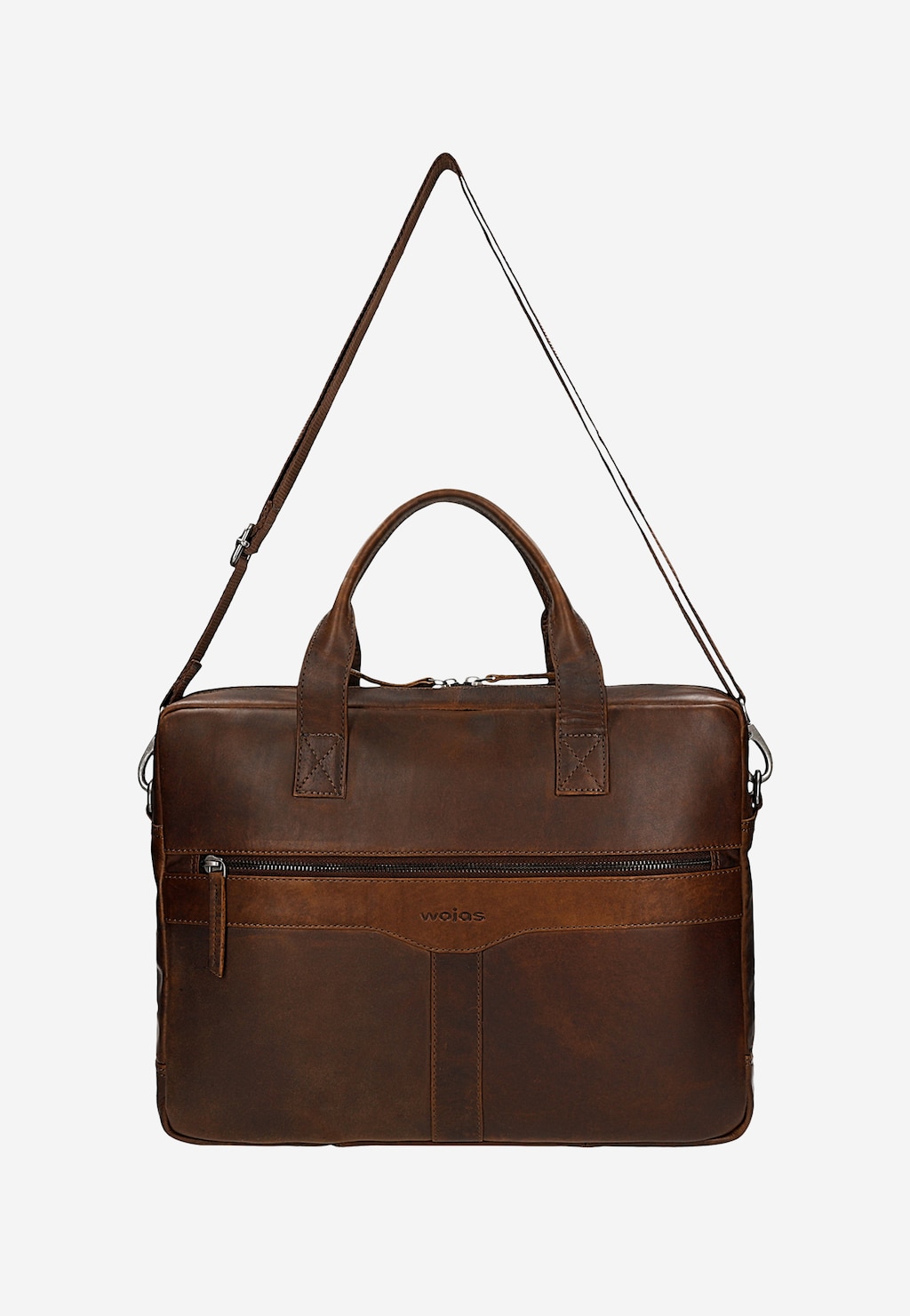 Veľká hnedá pánska taška z olejovanej kože pull up 90019-42 Widok 5