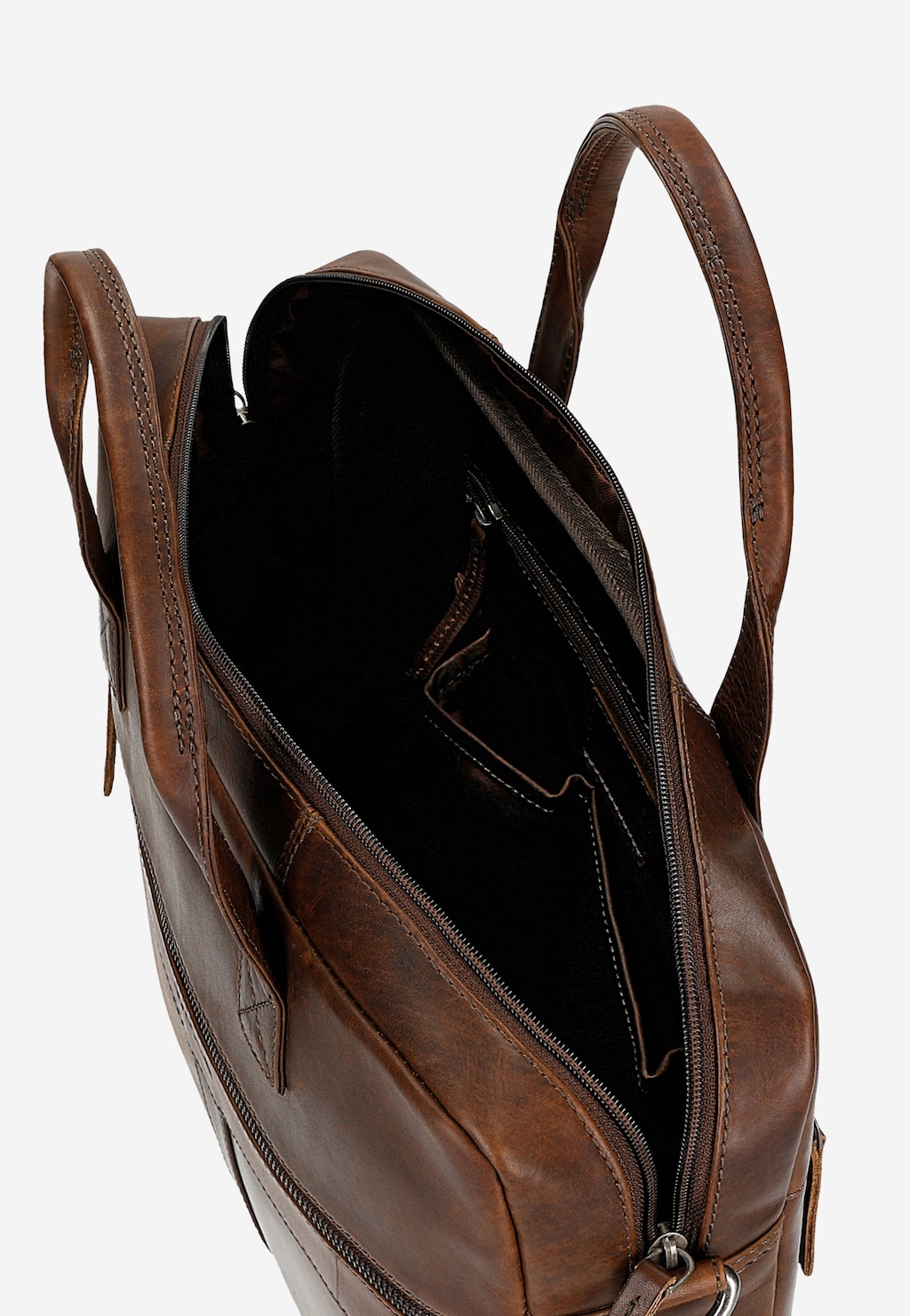 Veľká hnedá pánska taška z olejovanej kože pull up 90019-42 Widok 6