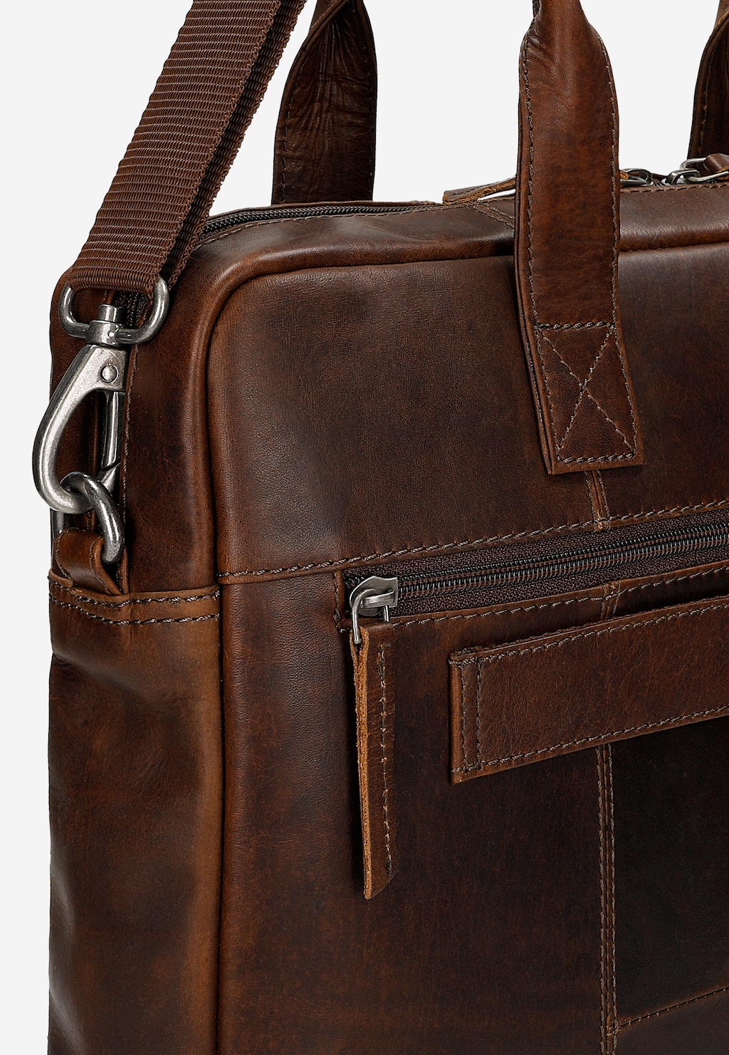 Veľká hnedá pánska taška z olejovanej kože pull up 90019-42 Widok 7