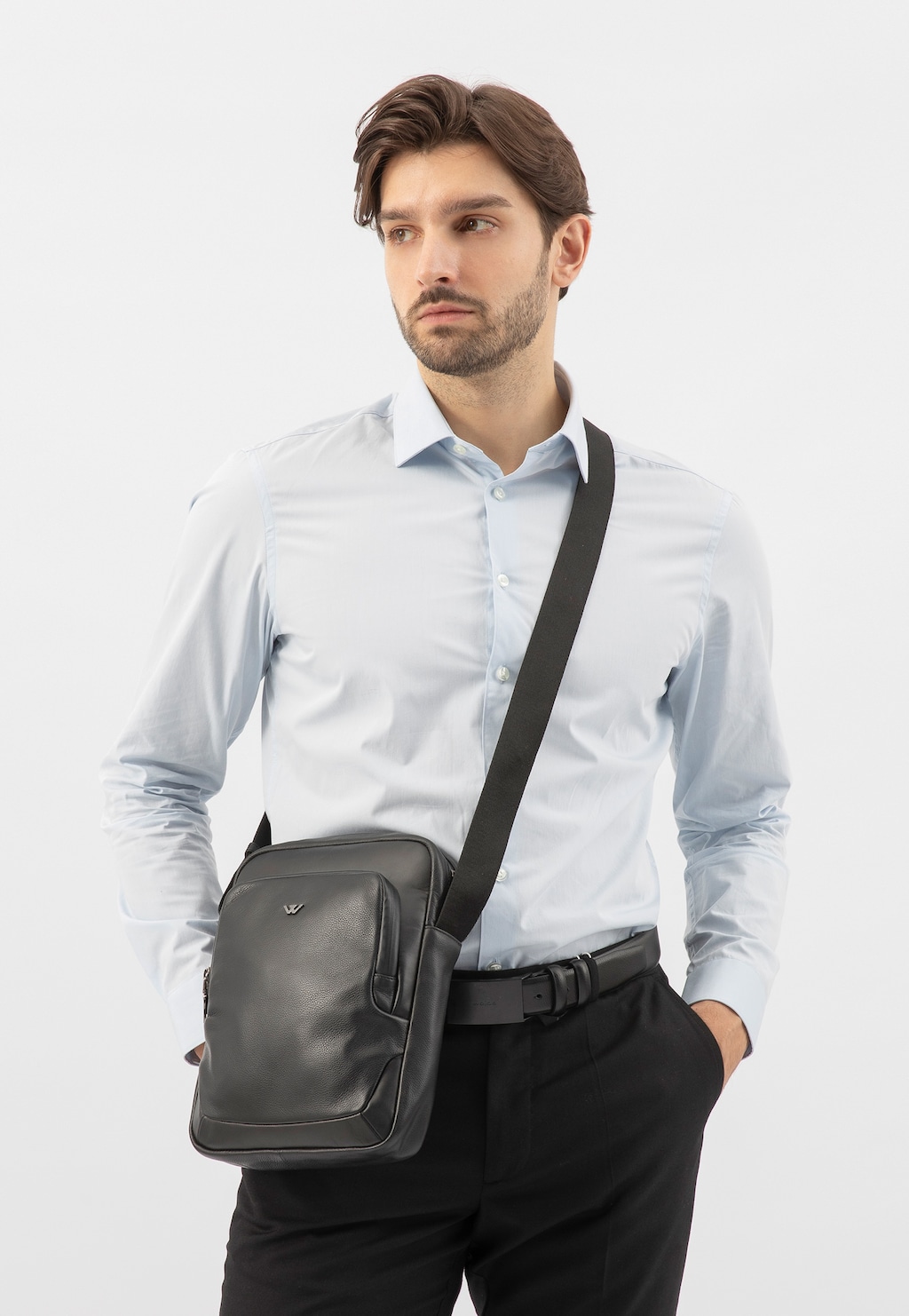 Malá čierna pánska taška na rameno 80023-51 Widok 9