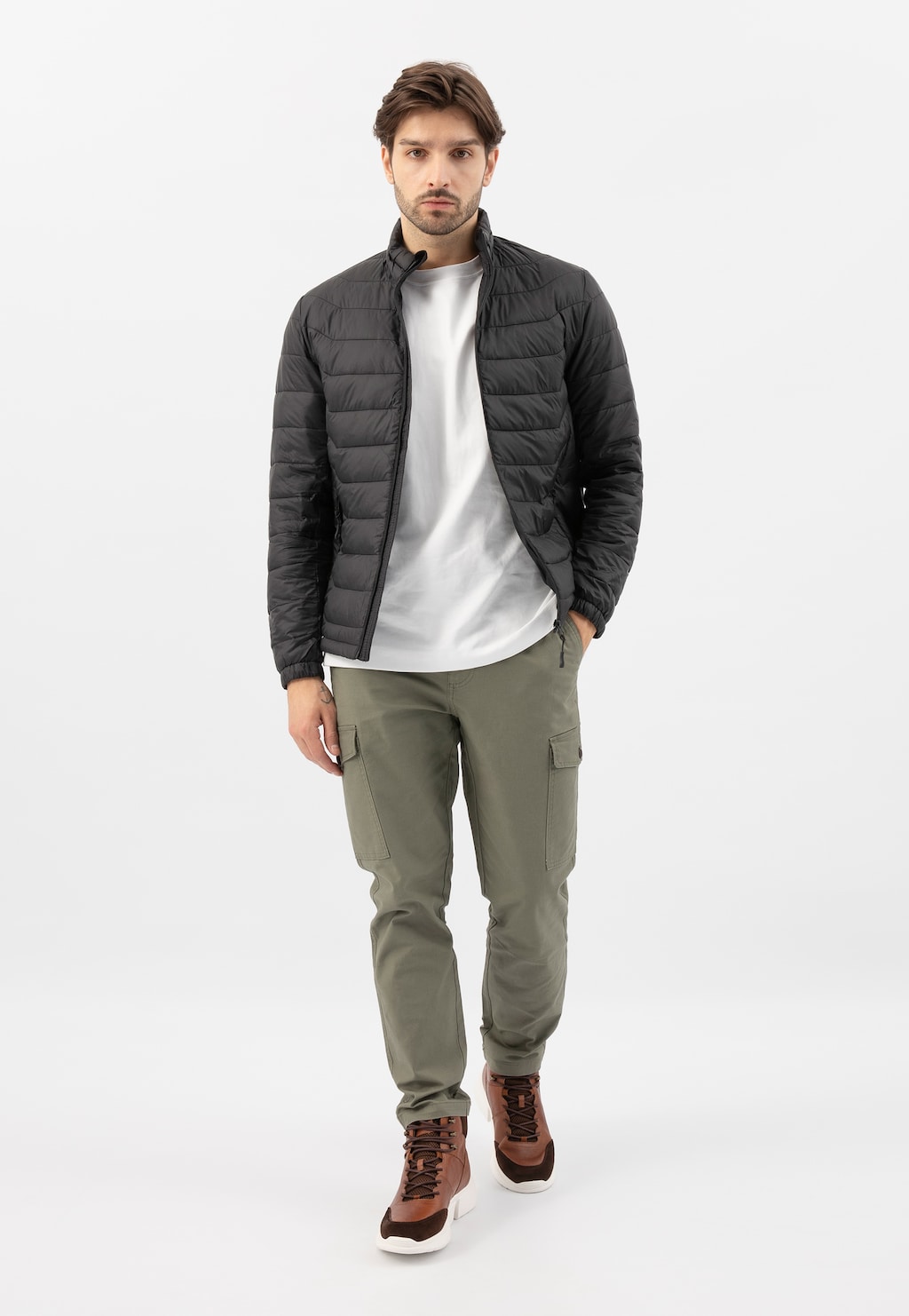 Vysoké pánské sneakersy na bílé podrážce 24112-72 Widok 8