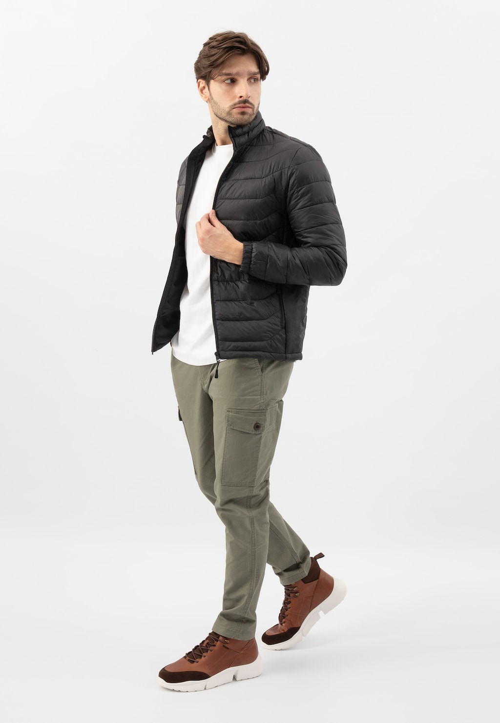 Vysoké pánské sneakersy na bílé podrážce 24112-72 Widok 1