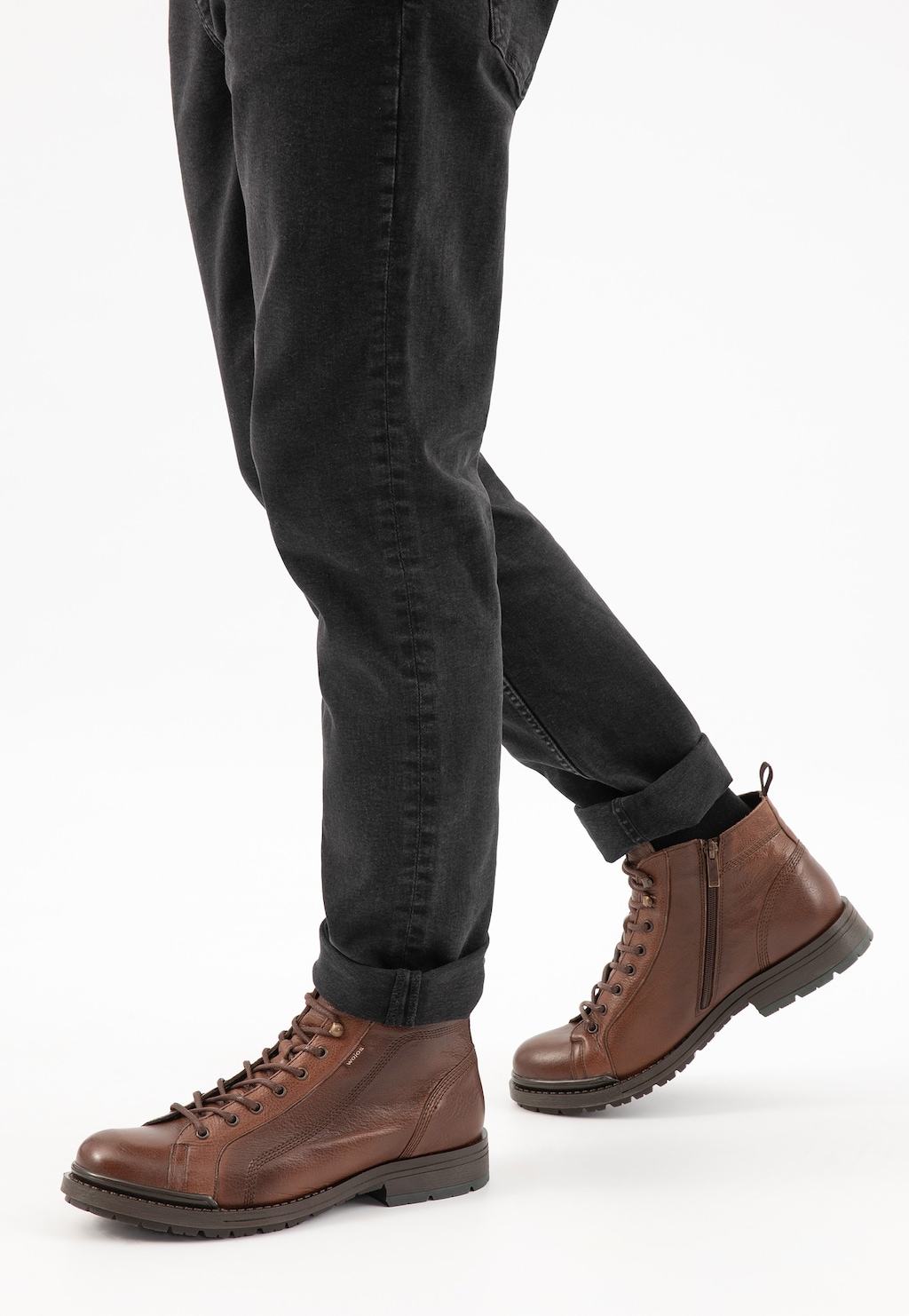 Hnědé pánské šněrovací boty z hladké kůže 24111-52 Widok 7