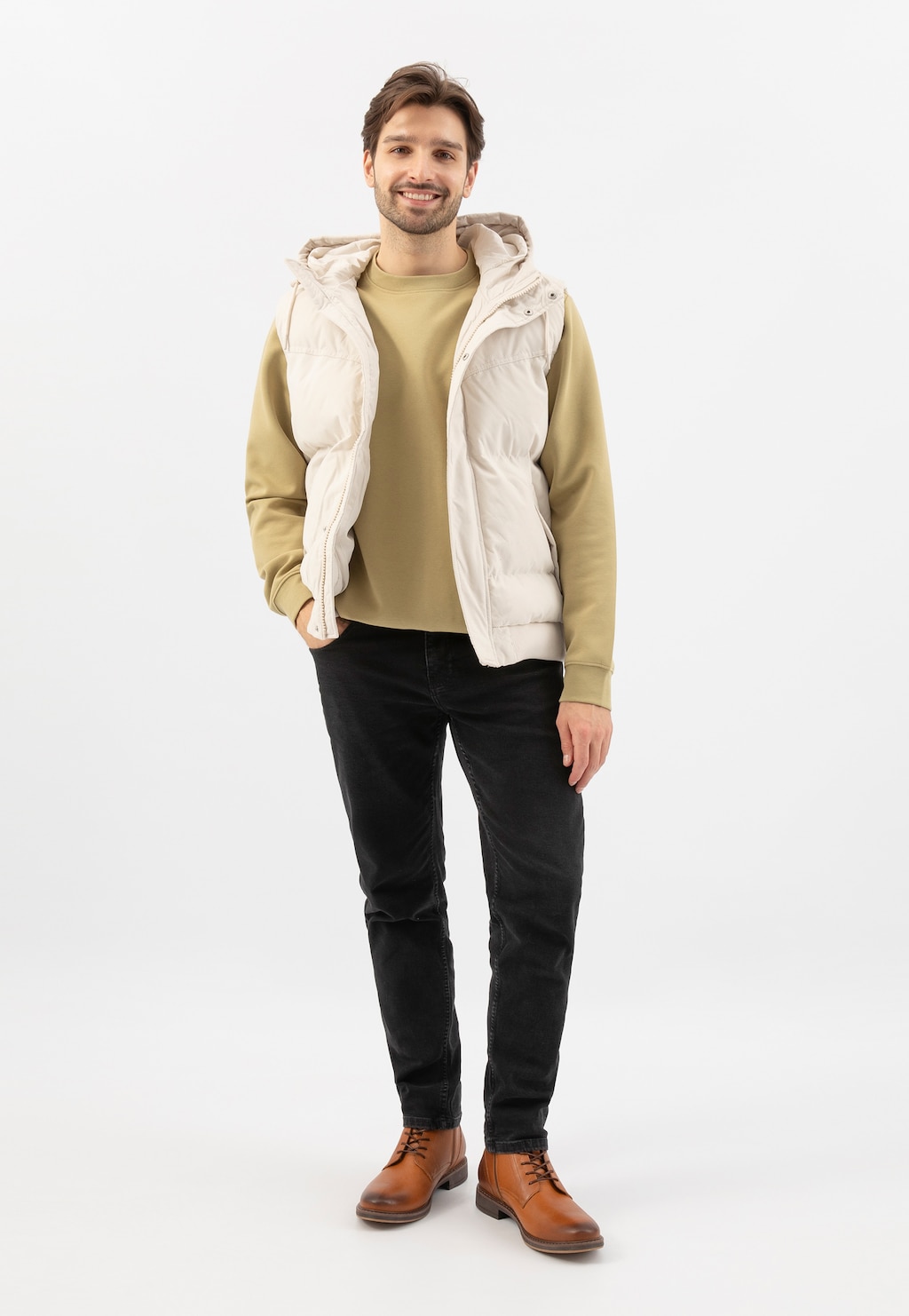 Světle hnědé pánské kožené boty 24052-53 Widok 7