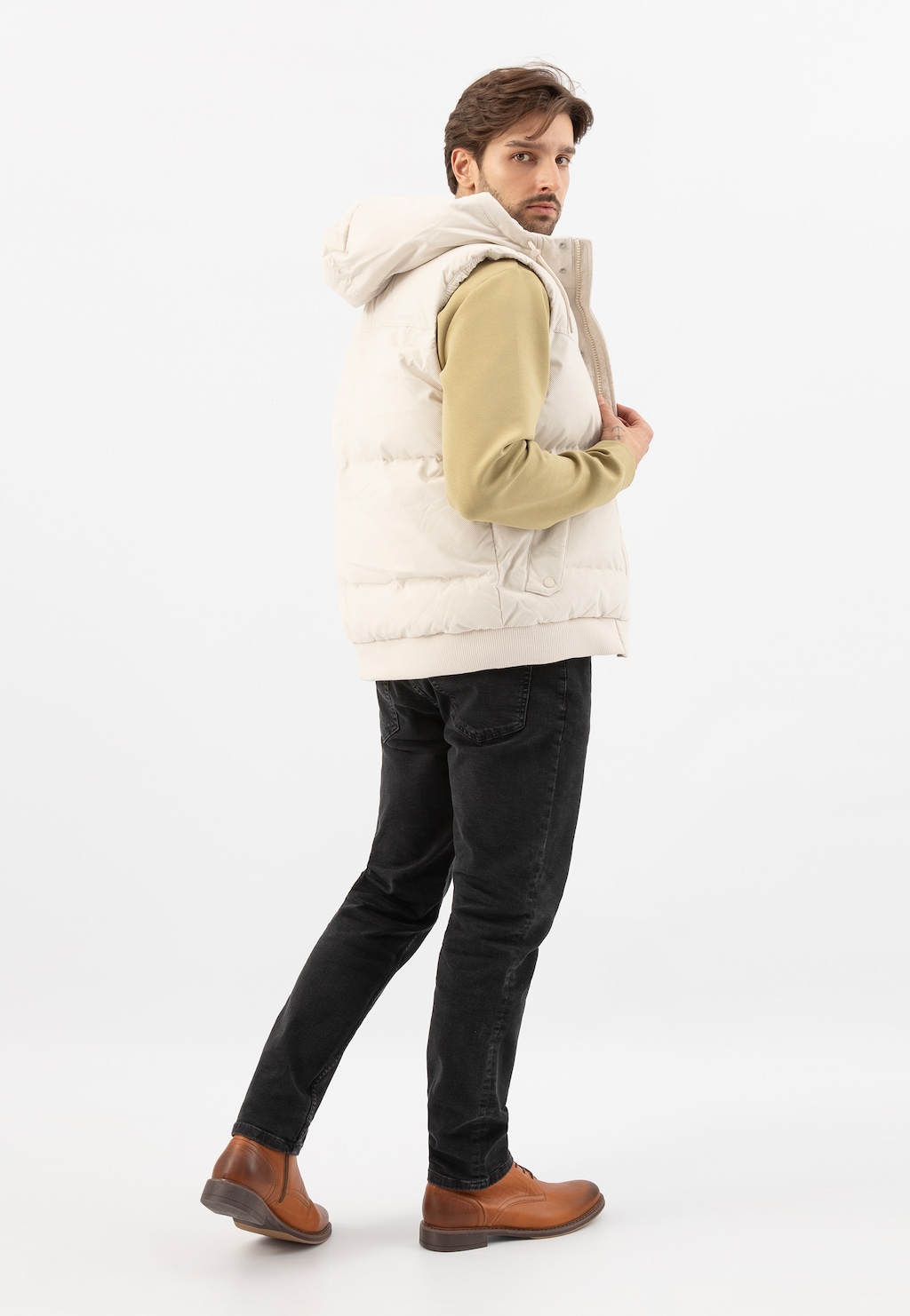 Světle hnědé pánské kožené boty 24052-53 Widok 8