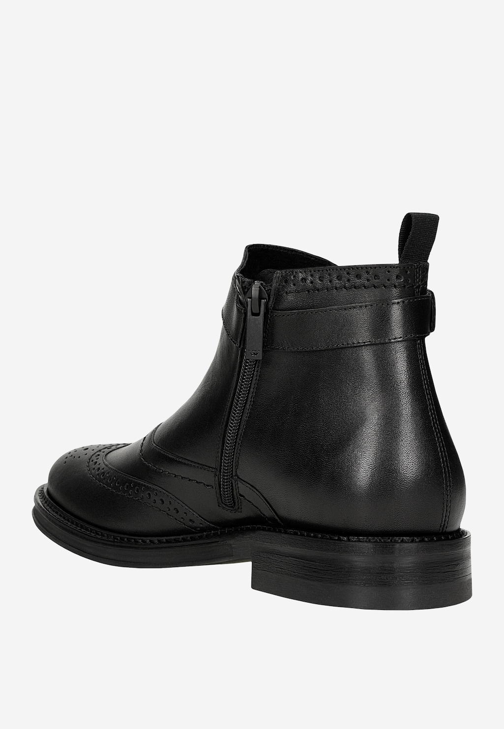 Černé pánské chelsea boty s dekorativním brogováním 20045-51 Widok 4